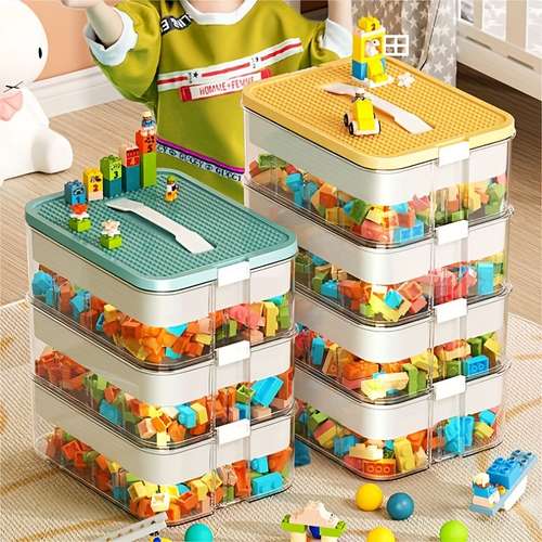 Building Blocks Storage Box Stackable Toys Organizer With - Temu
